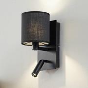 Lindby seinävalaisin Aiden, 30 cm, musta, LED-lukuvalo, E14