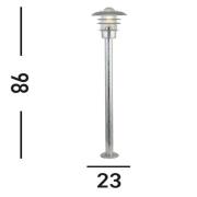 Pylväsvalaisin X Conrad, hopea, IP44, korkeus 51 cm, terästä