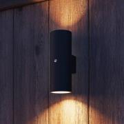 Calex ulkoseinävalaisin Pavia GU10, ylös/alas, musta, anturi