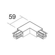 Ivela L-liitin SQUARE 48 V, valkoinen, suojajohdin vasemmalla
