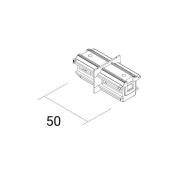 Ivela Pituussuuntainen liitin SQUARE 48 V, valkoinen, virrankatkaisin