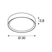 SLV LED-kattovalaisin Decona, Ø 30 cm, valkoinen/kulta, metalli