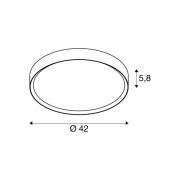 SLV LED-kattovalaisin Decona, Ø 42 cm, musta/kulta