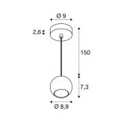 SLV riippuvalo Light Eye 90, valkoinen, Ø 9 cm, metalli