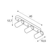 SLV LED-kattokohdevalo Noblo, 2700 K, musta, pituus 40 cm
