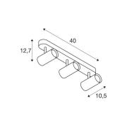SLV LED-kattokohdevalo Noblo, musta, himmennettävä lämpimäksi, 40 cm