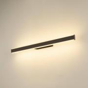 SLV kylpyhuoneen LED-seinävalaisin One Linear, 70 cm, musta, CCT