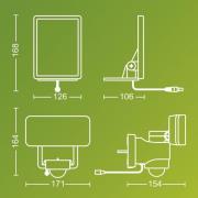 Philips LED-kohdevalaisin ulos Tylus, musta 3.000K anturi