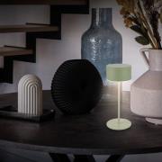 LED-akkukäyttöinen pöytävalaisin Kira, vihreä, korkeus 19 cm, IP44,