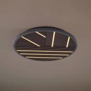 Lucande LED-kattovalaisin Orven, puu, Ø 50 cm, himmennettävä