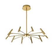 LED-riippuvalaisin Secret, kultainen, Ø 80 cm, metalli, 10-lamppuinen.