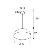 SLV riippuvalo Forchini M, 40 cm, musta/kulta, metalli