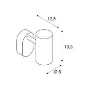 SLV LED-seinäkohdevalaisin Noblo, 3 000 K, valkoinen, 13 cm, metalli