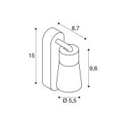 SLV seinälamppu Puri 2.0 Cone, musta, leveys 15 cm, metalli