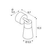 SLV kattovalaisin Puri 2.0 Cone, musta, Ø 5 cm, metalli