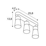 SLV kattovalaisin Puri 2.0 Cone, harmaa, pituus 26 cm, 3-lamppuinen.
