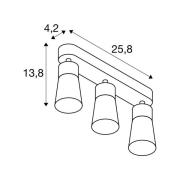 SLV kattovalaisin Puri 2.0 Cone, valkoinen, pituus 26 cm, 3-lamppuinen...