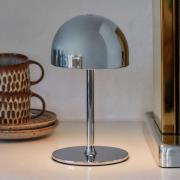 LED-akkukäyttöinen pöytävalaisin Tim, kromivärinen, korkeus 22 cm, IP5...