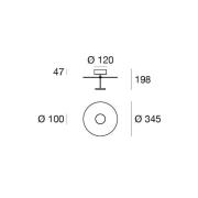 LED-kattovalaisin Stilo_S, valkoinen, Ø 35 cm