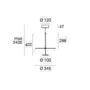 LED-riippuvalaisin Stilo_P, musta,  Ø 35 cm, IP40