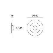 LED-seinävalaisin Joint_W, pyöreä, Ø 55 cm, valkoinen, metalli