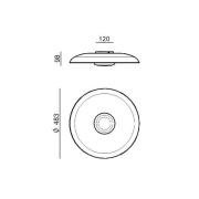 LED-kattovalaisin Basin_P, valkoinen, metalli, Ø 48 cm