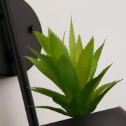 Seinävalaisin Makarius, musta/valkoinen, lasi, kasvien ripustuskori