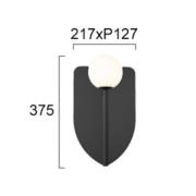 Seinälamppu Fedora, korkeus 37 cm, musta, metalli/lasi