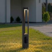Lucande LED-pylväsvalaisin Pirron, korkeus 80 cm, pistorasia, IP54