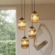 Verdi riippuvalaisin, Ø 30 cm, musta/savunharmaa, lasi, 4-valo.