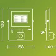 Philips LED-kohdevalaisin ulos Lois UE Sensor, 14 W, 3 000 K IP65
