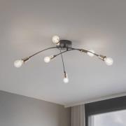 Kattovalaisin Banana, musta, metalli, 67 cm, 6-lamppuinen, E27