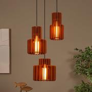 Rollo-riippuvalo, terrakotta, Ø 50 cm, kangas/metalli, 3-lamppuinen.