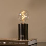 Akkukäyttöinen pöytälamppu Vivo, musta-kromi, korkeus 22 cm, metalli