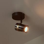 Kattokohdevalo Upton, korkeus 13 cm, musta/savuharmaa, metalli