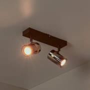 Kattokohdevalo Upton, pituus 26 cm, musta/savuharmaa, 2-lamppuinen.