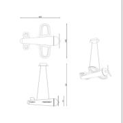 LED-lastenhuoneen riippuvalo Fokker, harmaa Pituus 46 cm Metalli