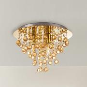 Kattovalaisin London, Ø 38 cm, 3-lamppuinen, kullanvärinen, akryylilas...