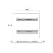 LED-paneeli OptiClip R 625 2L, valkoinen, 33 W, 4 000 K, DALI-himmenne...