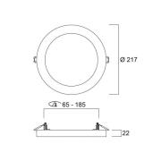 LED-kattovalaisin START 5in1, valkoinen, Ø 22 cm, CCT, himmennettävä