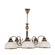 Petro riippuvalaisin lasikuvulla, 5-lamppuinen