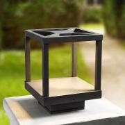 Lucande LED jalkalamppu Lealan, musta, metalli, 23 cm, IP54