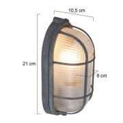 Kattovalaisin Lisanne, harmaa, soikea, metalli, lasi, E27