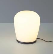 Bopp LED-pöytälamppu Cara, musta, Ø 18 cm, lasi