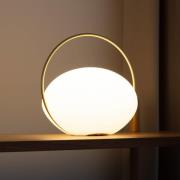 UMAGE LED-akkukäyttöinen pöytävalaisin Orbit, valkoinen/messinki, IP44...