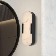 Kylpyhuoneen LED-seinälamppu Opaline, korkeus 35 cm, musta, metalli/ha...