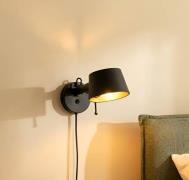 Lucande Silka-seinävalaisin, 14 cm, musta, joustava, pistoke