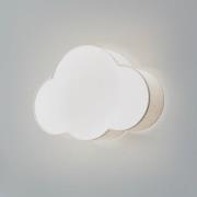 Seinävalaisin Cloud, beige, 43 cm leveä, tekstiili, pilvi, E27