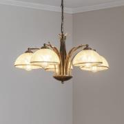 Kattokruunu Korfu, 5-lamppuinen, Ø 68 cm, antiikkikulta