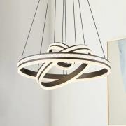 LED-riippuvalaisin Grouni, Ø 60 cm, titaaninvärinen, CCT, metalli